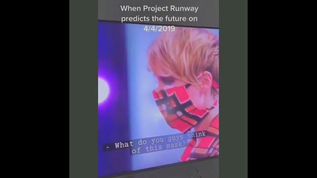 Project Runway episode from April 2019 had a contestant named Kovid who wore a mask